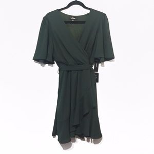 Lulu's Forest Green Wrap Dress